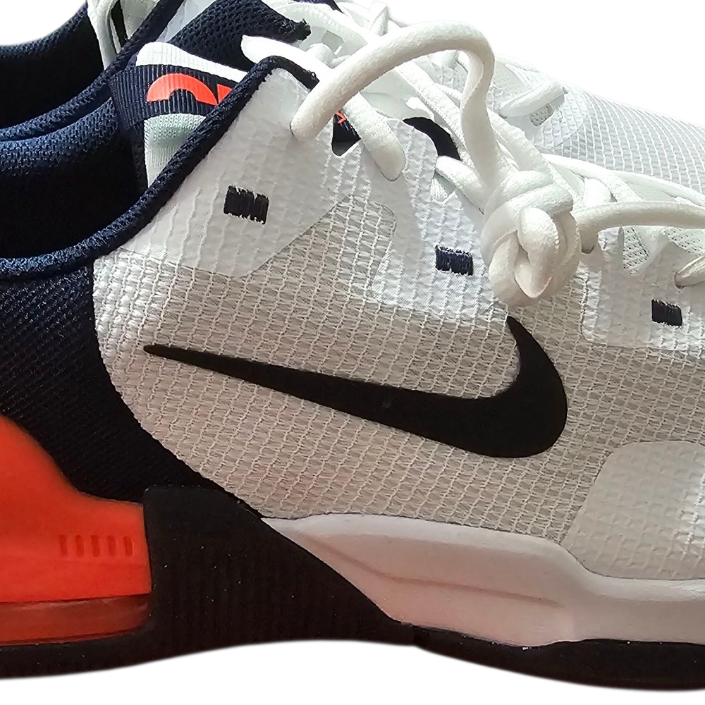 Nike Air Max Alpha Trainer 5 in White and Bright Crimson